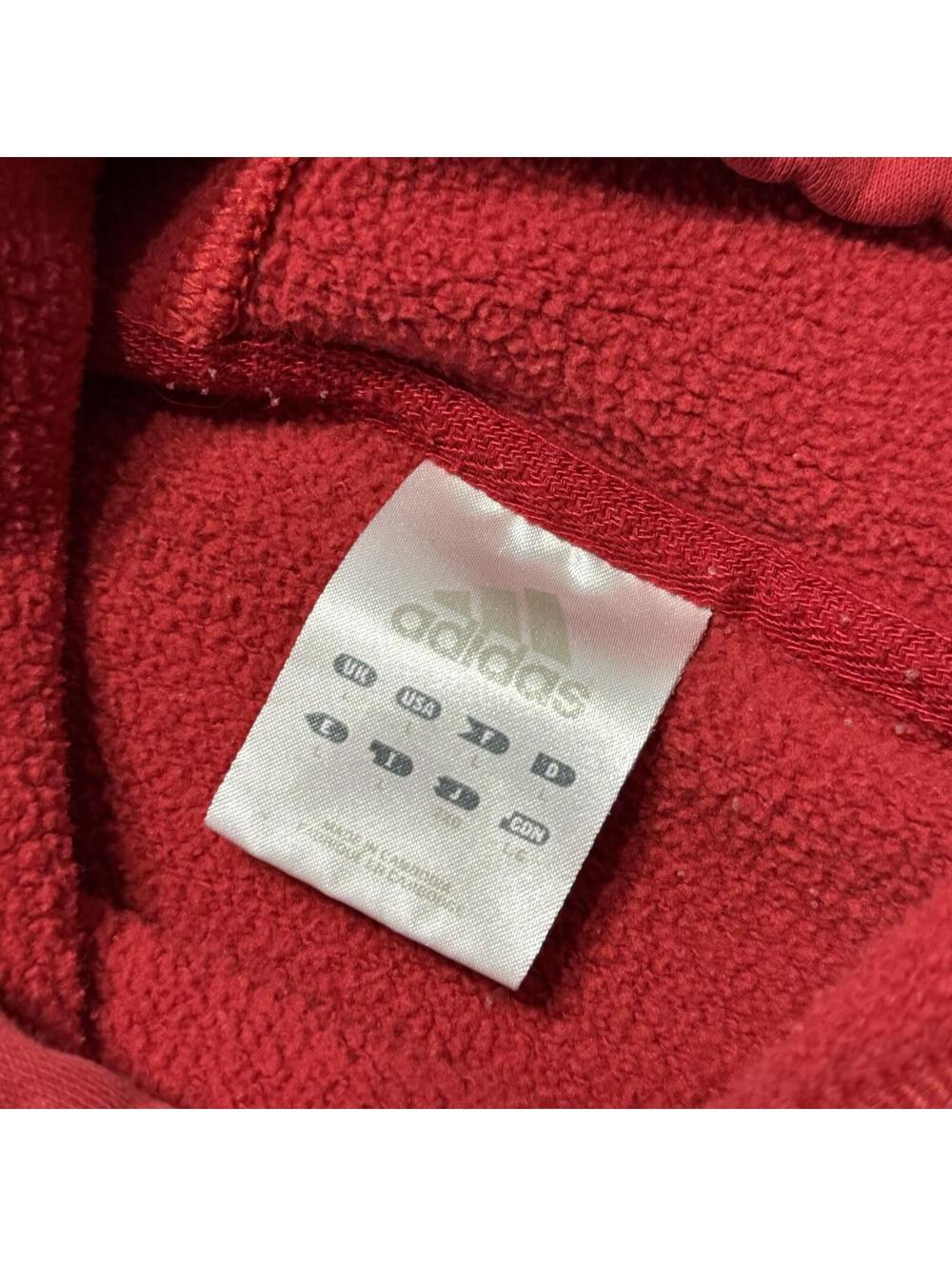 Vintage 2005 Adidas Hoodie Red Fleece Pullover Hoodie Big Logo AUZ002 Men Large - Picture 10 of 11